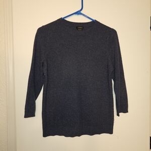 Talbots Blue Navy Pullover 100% Cashmere Sweater 3/4 Sleeve Women's Medium